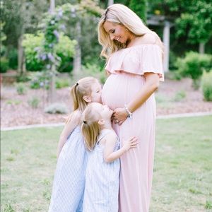 PinkBlush Maternity Blush Off the Shoulder Dress